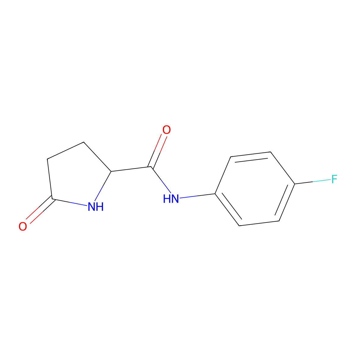 N-(4-Fluorophenyl)-5-oxo-2-pyrrolidinecarboxamide molecular structure, CAS 1219391-40-8