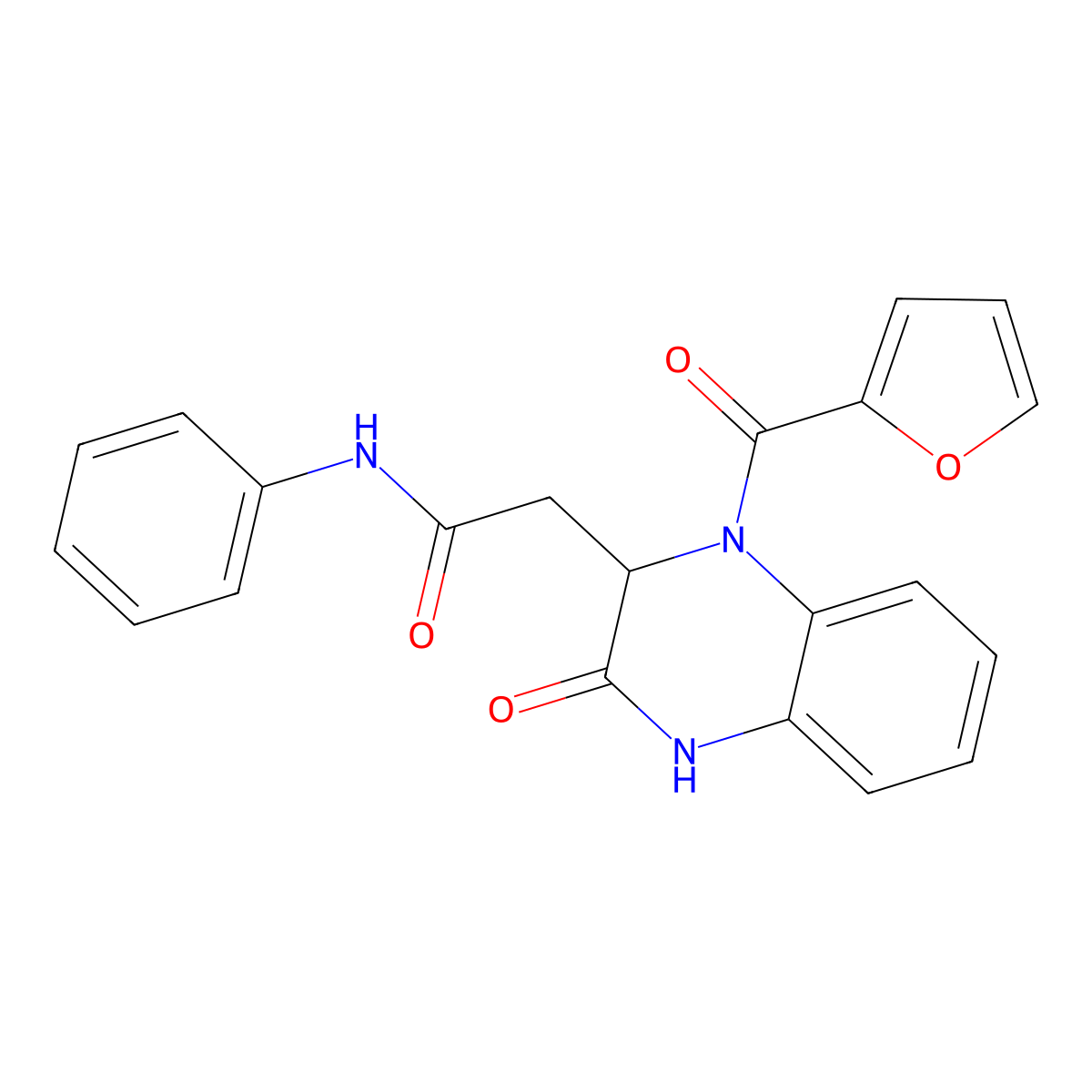 2-[1-(2-furylcarbonyl)-3-oxo-1,2,3,4-tetrahydro-2-quinoxalinyl]-N~1~-phenylacetamide molecular structure, CAS 1219397-46-2