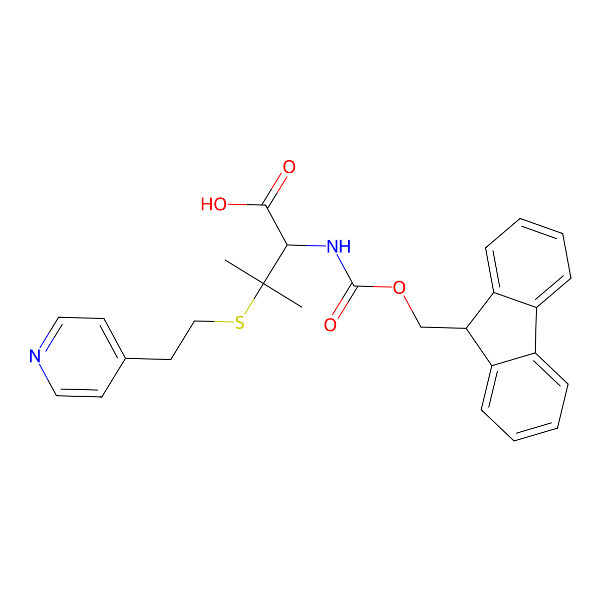 Fmoc-S-[2-(4-pyridyl)ethyl]-DL-penicillamine molecular structure, CAS 1219404-63-3