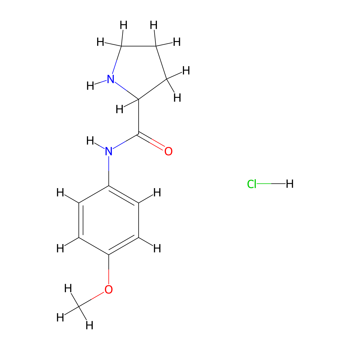 N-(4-methoxyphenyl)pyrrolidine-2-carboxamide hydrochloride molecular structure, CAS 1219404-87-1