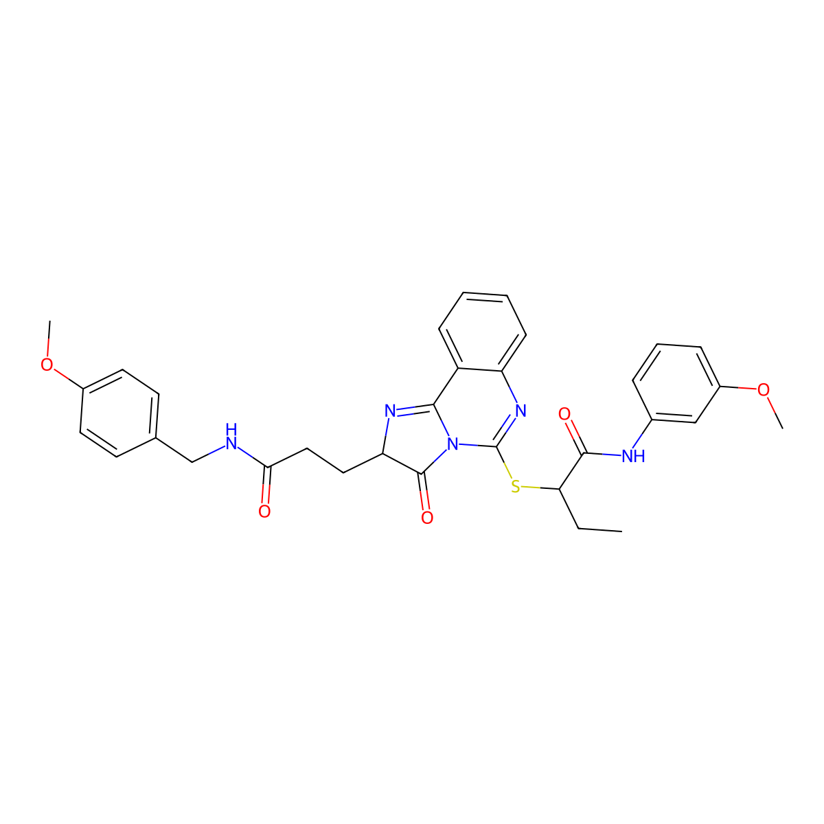 N-(3-methoxyphenyl)-2-{[2-(2-{[(4-methoxyphenyl)methyl]carbamoyl}ethyl)-3-oxo-2H,3H-imidazo[1,2-c]quinazolin-5-yl]sulfanyl}butanamide molecular structure, CAS 1219407-01-8