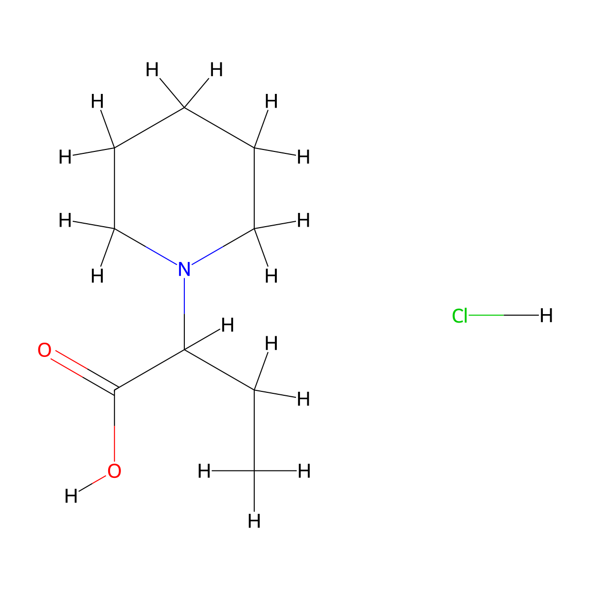 2-Piperidin-1-YL-butyric acid hydrochloride molecular structure, CAS 1219410-59-9