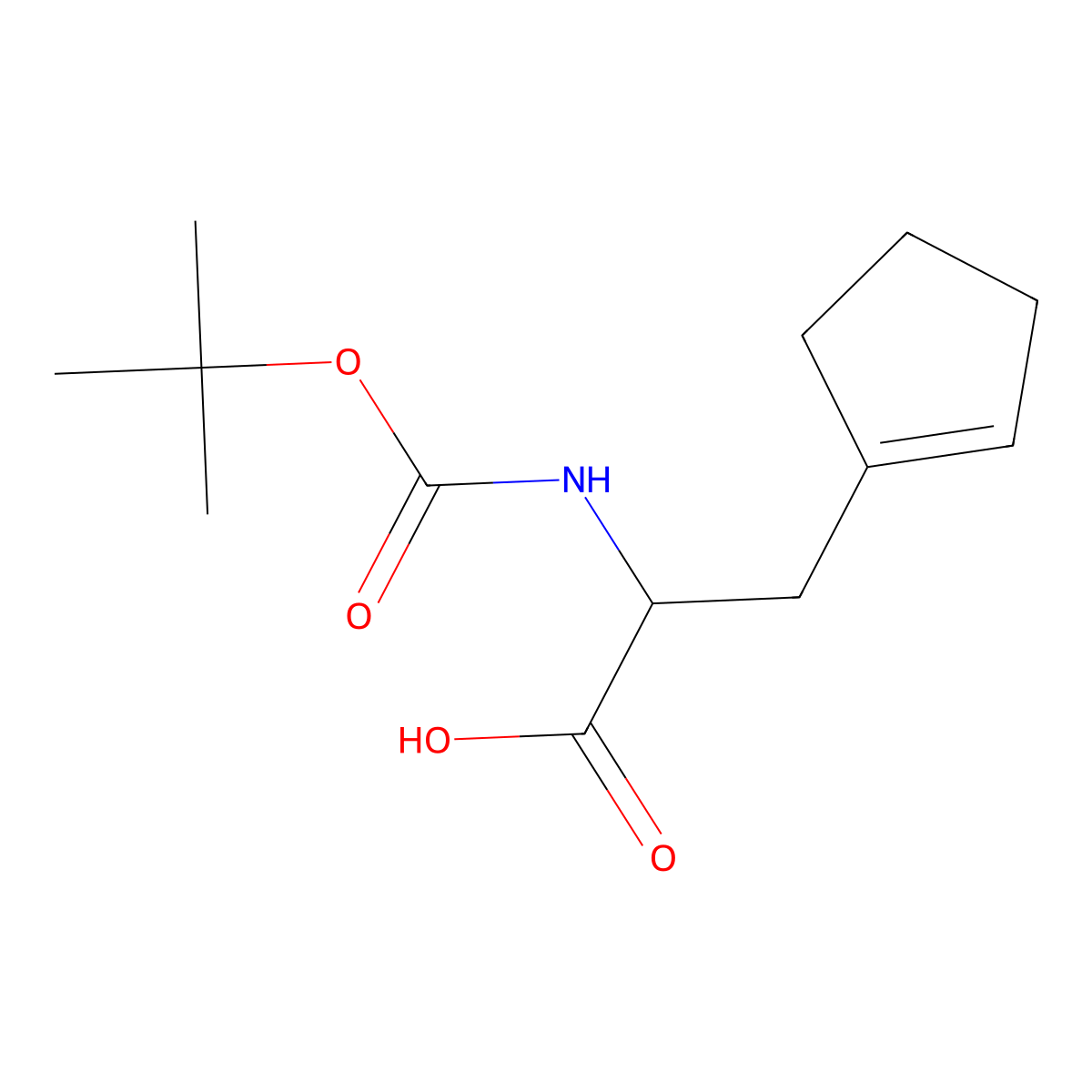 Boc-beta-cyclopenten-1-yl-DL-alanine molecular structure, CAS 1219411-02-5