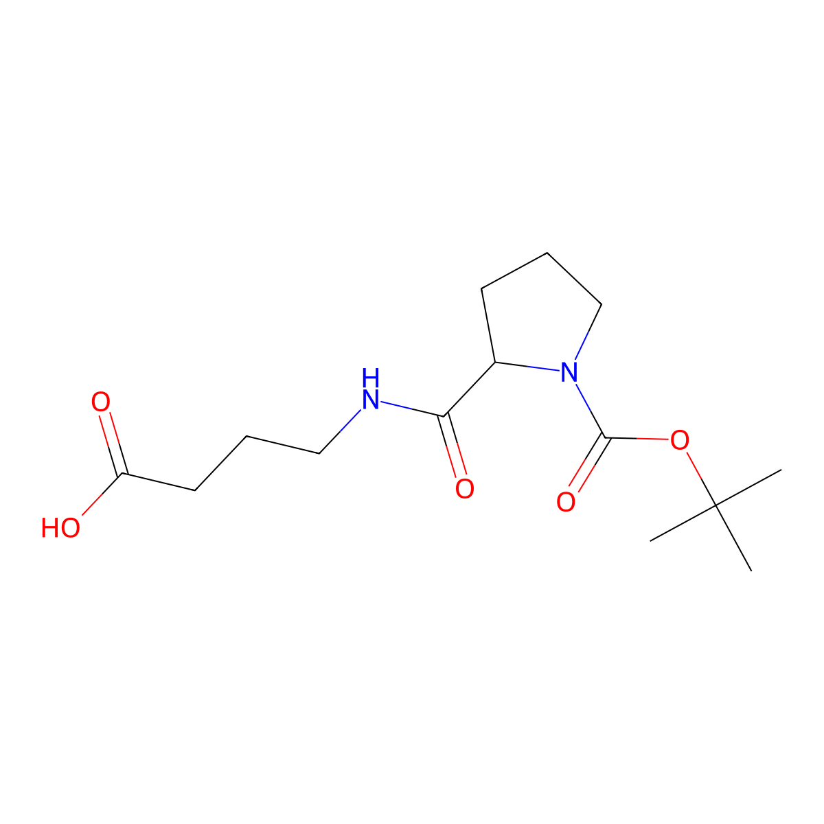 4-({1-[(Tert-butoxy)carbonyl]pyrrolidin-2-yl}formamido)butanoic acid molecular structure, CAS 1219416-38-2