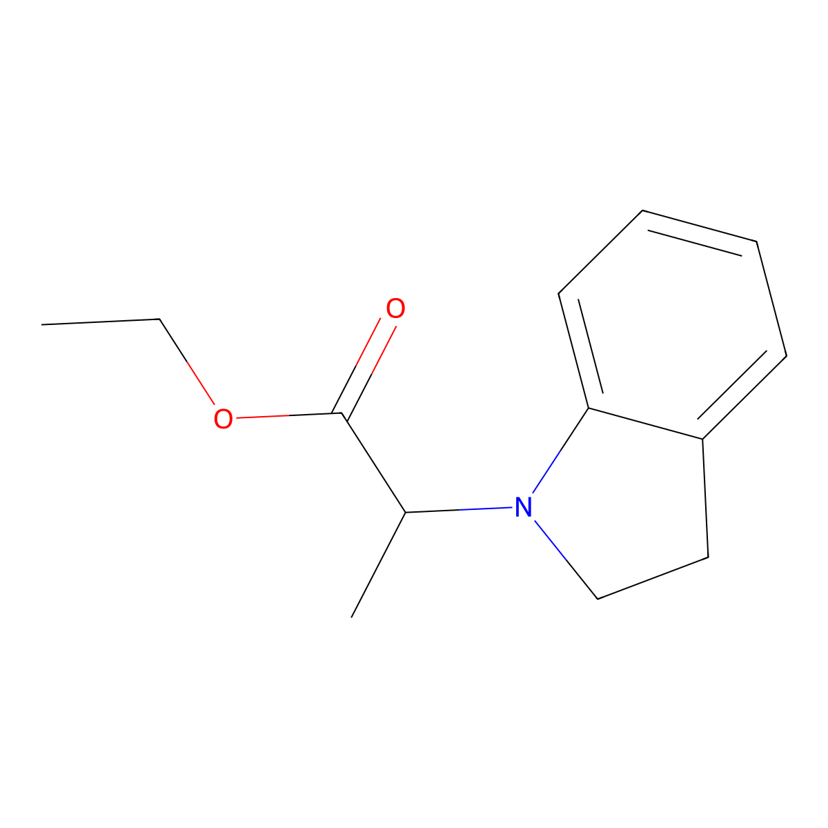 ethyl 2-(2,3-dihydro-1H-indol-1-yl)propanoate molecular structure, CAS 1219416-68-8