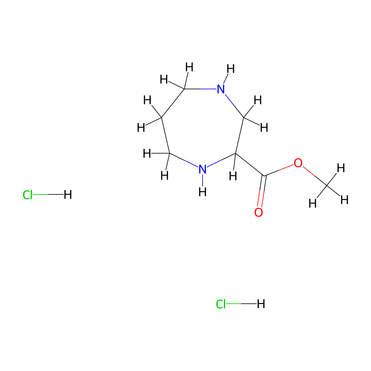 Methyl 1,4-diazepane-2-carboxylate dihydrochloride molecular structure, CAS 1219417-89-6