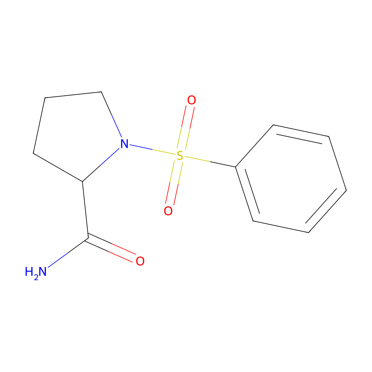 1-(Phenylsulfonyl)pyrrolidine-2-carboxamide molecular structure, CAS 1219420-78-6