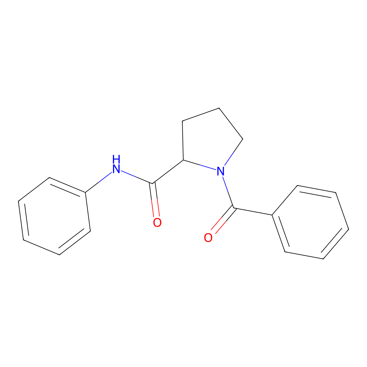 N-phenyl-1-(phenylcarbonyl)prolinamide molecular structure, CAS 1219421-01-8