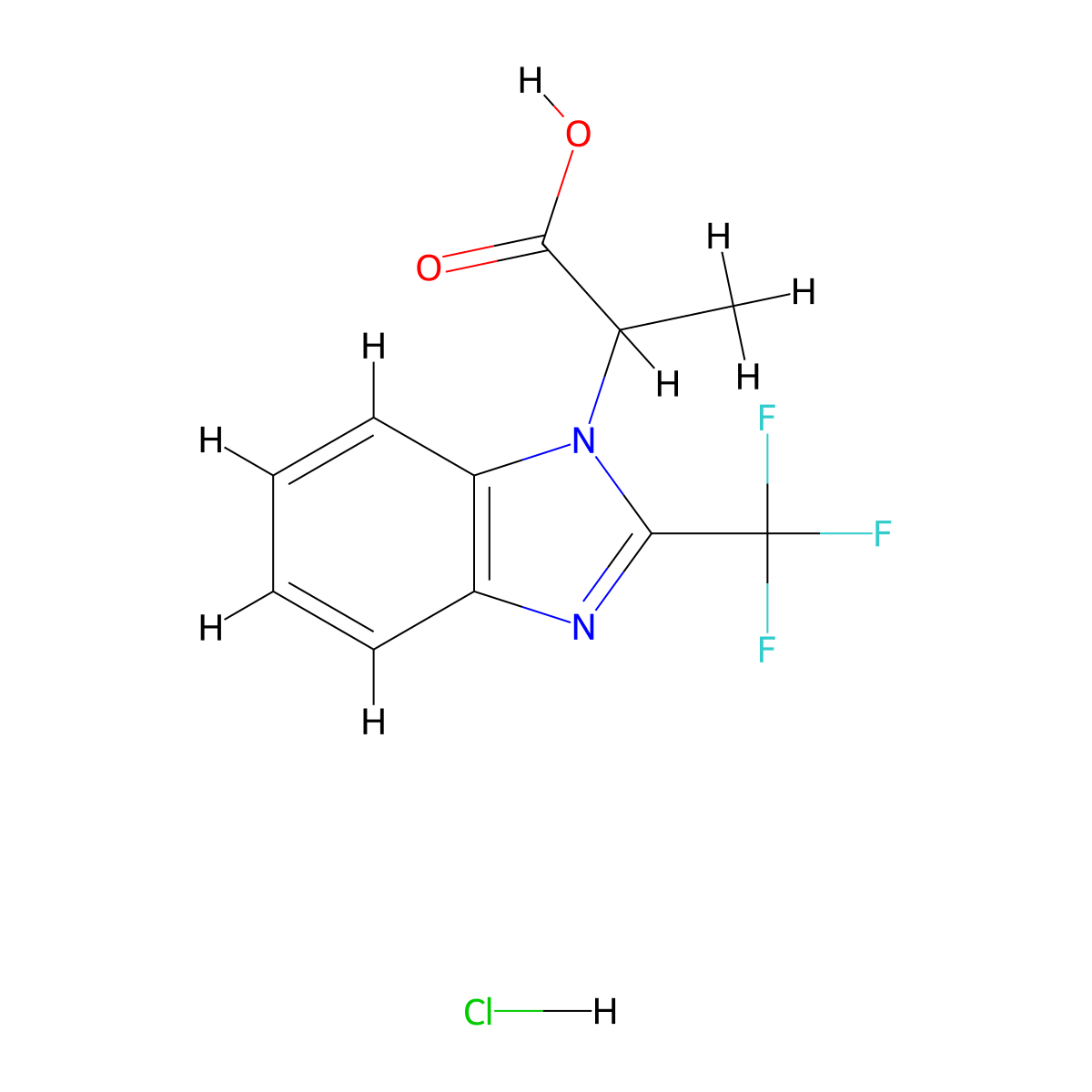 2-(2-Trifluoromethyl-benzoimidazol-1-YL)-propionic acid hydrochloride molecular structure, CAS 1219422-80-6