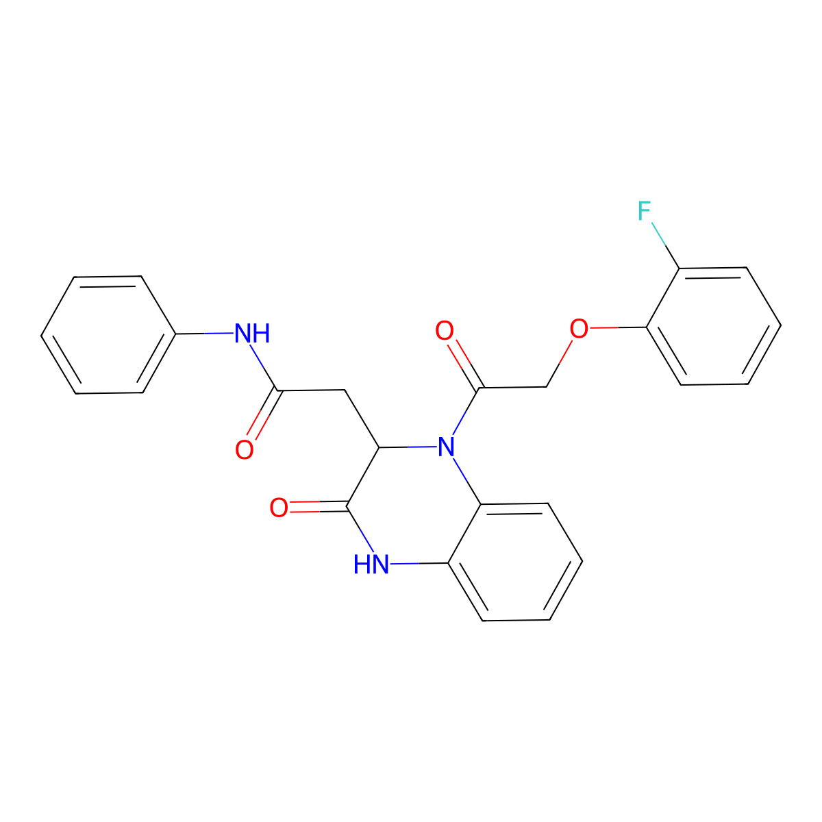 2-{1-[(2-fluorophenoxy)acetyl]-3-oxo-1,2,3,4-tetrahydroquinoxalin-2-yl}-N-phenylacetamide molecular structure, CAS 1219423-38-7