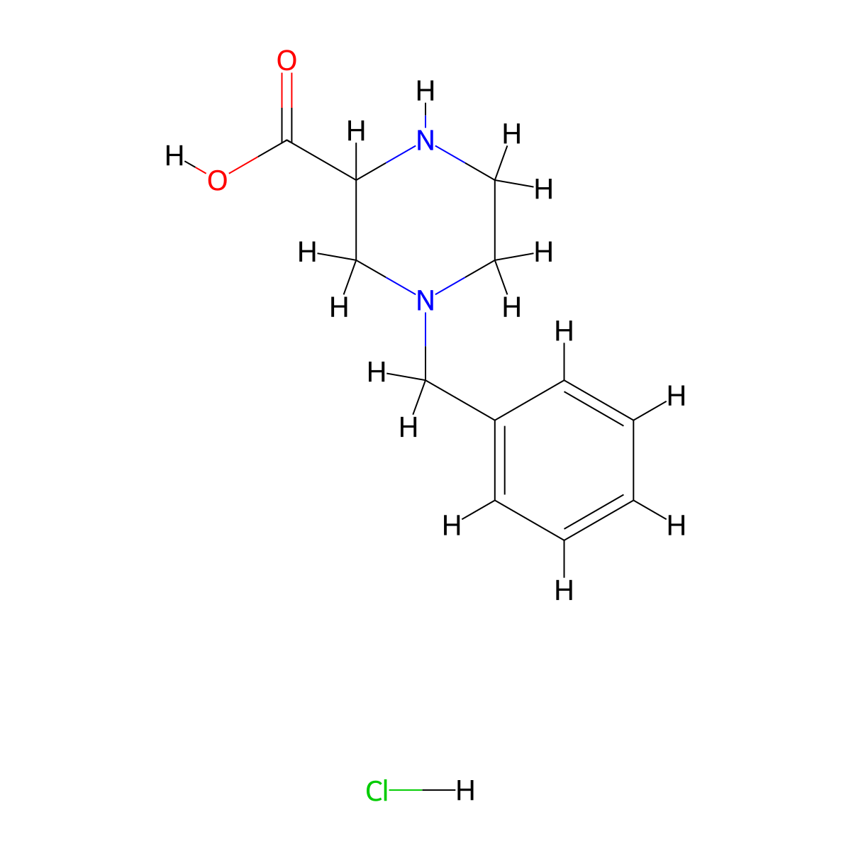 4-Benzylpiperazine-2-carboxylic acid hydrochloride molecular structure, CAS 1219423-76-3