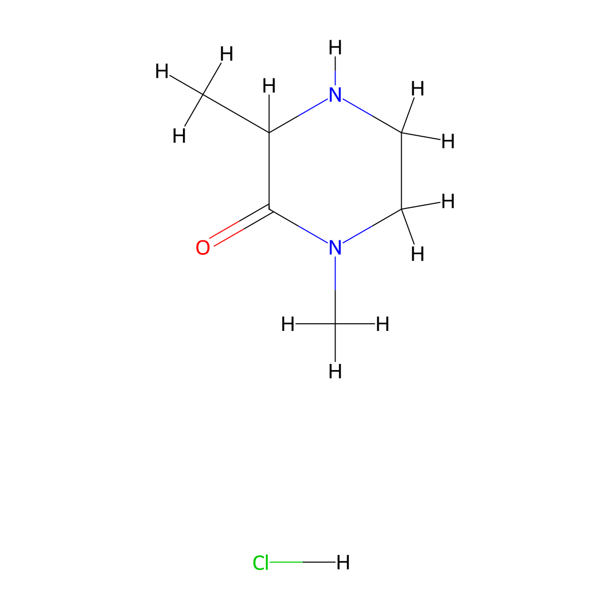 1,3-Dimethylpiperazin-2-one hydrochloride molecular structure, CAS 1219425-22-5