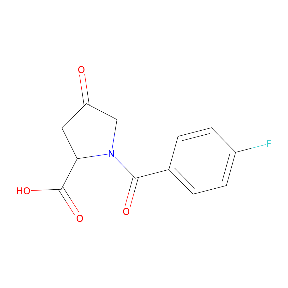 1-(4-Fluorobenzoyl)-4-oxopyrrolidine-2-carboxylic acid molecular structure, CAS 1219426-25-1