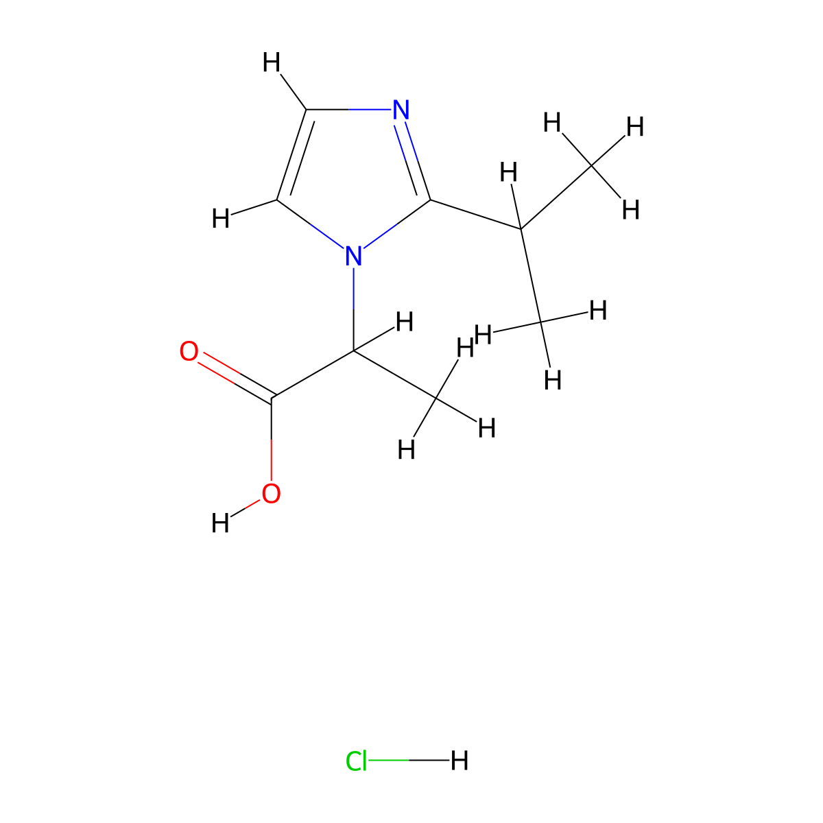 2-(2-Isopropyl-imidazol-1-yl)-propionic acid hydrochloride molecular structure, CAS 1219436-71-1