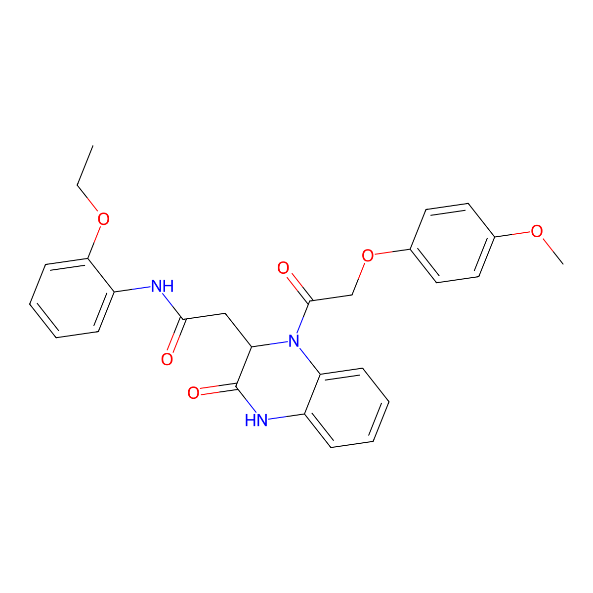 N-(2-ethoxyphenyl)-2-{1-[(4-methoxyphenoxy)acetyl]-3-oxo-1,2,3,4-tetrahydroquinoxalin-2-yl}acetamide molecular structure, CAS 1219436-81-3