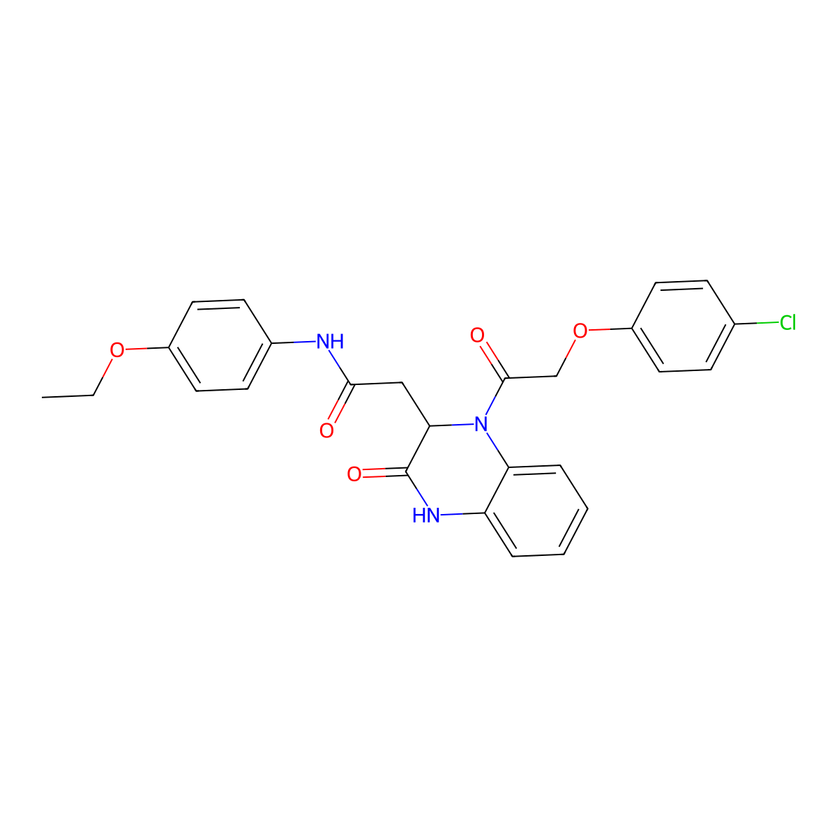 2-{1-[(4-chlorophenoxy)acetyl]-3-oxo-1,2,3,4-tetrahydroquinoxalin-2-yl}-N-(4-ethoxyphenyl)acetamide molecular structure, CAS 1219437-85-0