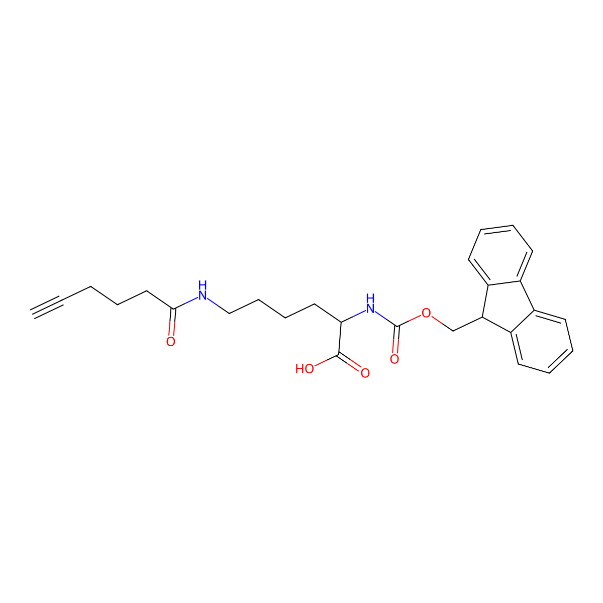 Fmoc-L-Lys(Hexynoyl)-OH molecular structure, CAS 1219440-73-9