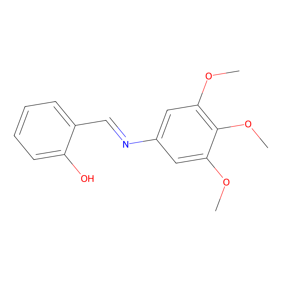 2-{(E)-[(3,4,5-trimethoxyphenyl)imino]methyl}phenol molecular structure, CAS 1219440-80-8