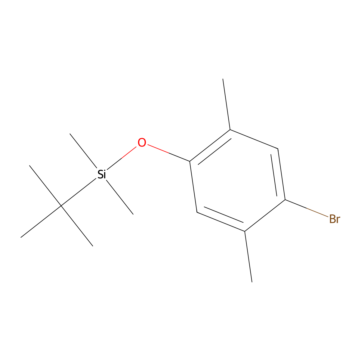 (4-Bromo-2,5-dimethylphenoxy)(tert-butyl)dimethylsilane molecular structure, CAS 1219443-23-8