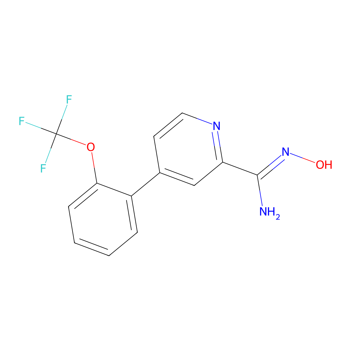 N-Hydroxy-4-(2-trifluoromethoxyphenyl)-pyridine-2-carboxamidine molecular structure, CAS 1219454-28-0