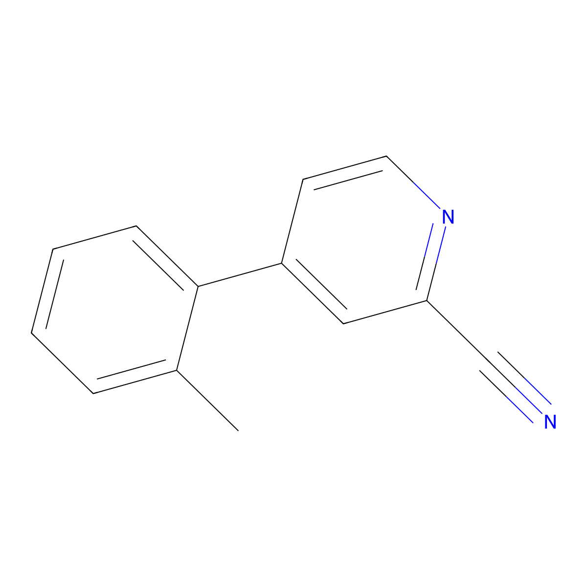 4-(2-Methylphenyl)pyridine-2-carbonitrile molecular structure, CAS 1219454-70-2