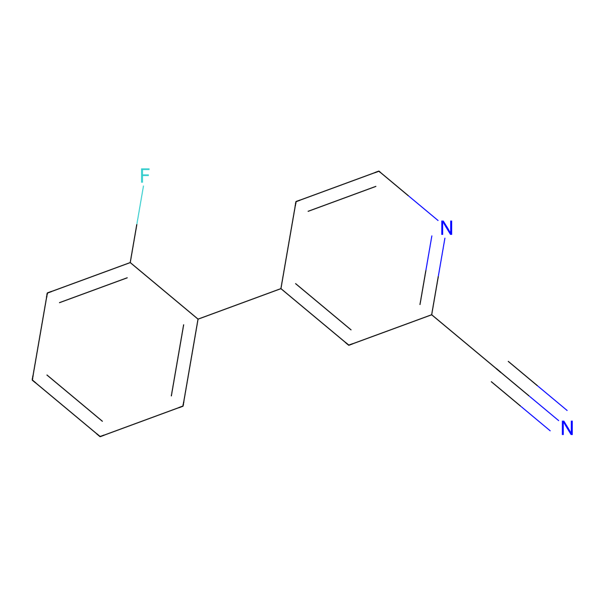 4-(2-Fluorophenyl)pyridine-2-carbonitrile molecular structure, CAS 1219454-74-6
