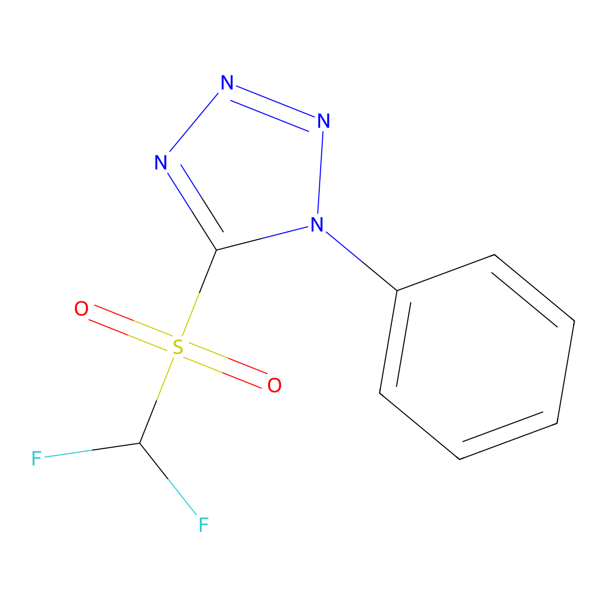 5-difluoromethanesulfonyl-1-phenyl-1H-1,2,3,4-tetrazole molecular structure, CAS 1219454-90-6