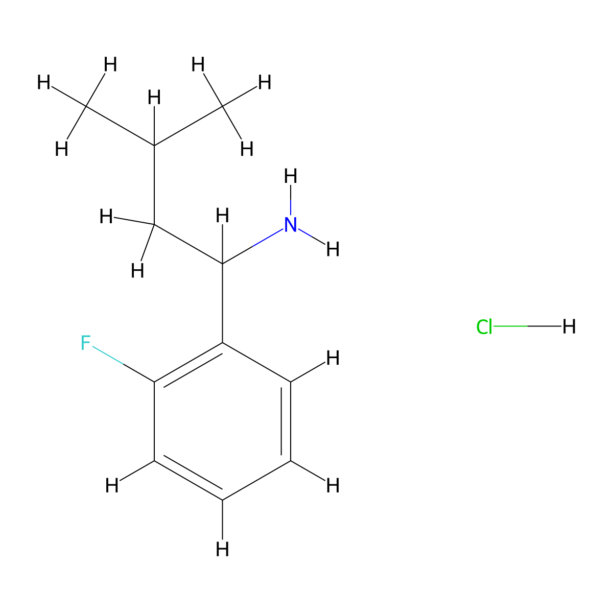 1-(2-Fluorophenyl)-3-methylbutan-1-amine hydrochloride molecular structure, CAS 1219455-78-3