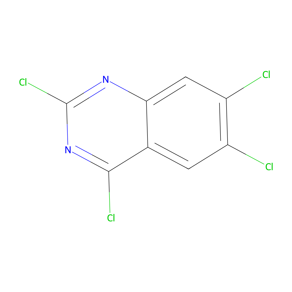 2,4,6,7-Tetrachloroquinazoline molecular structure, CAS 1219456-89-9