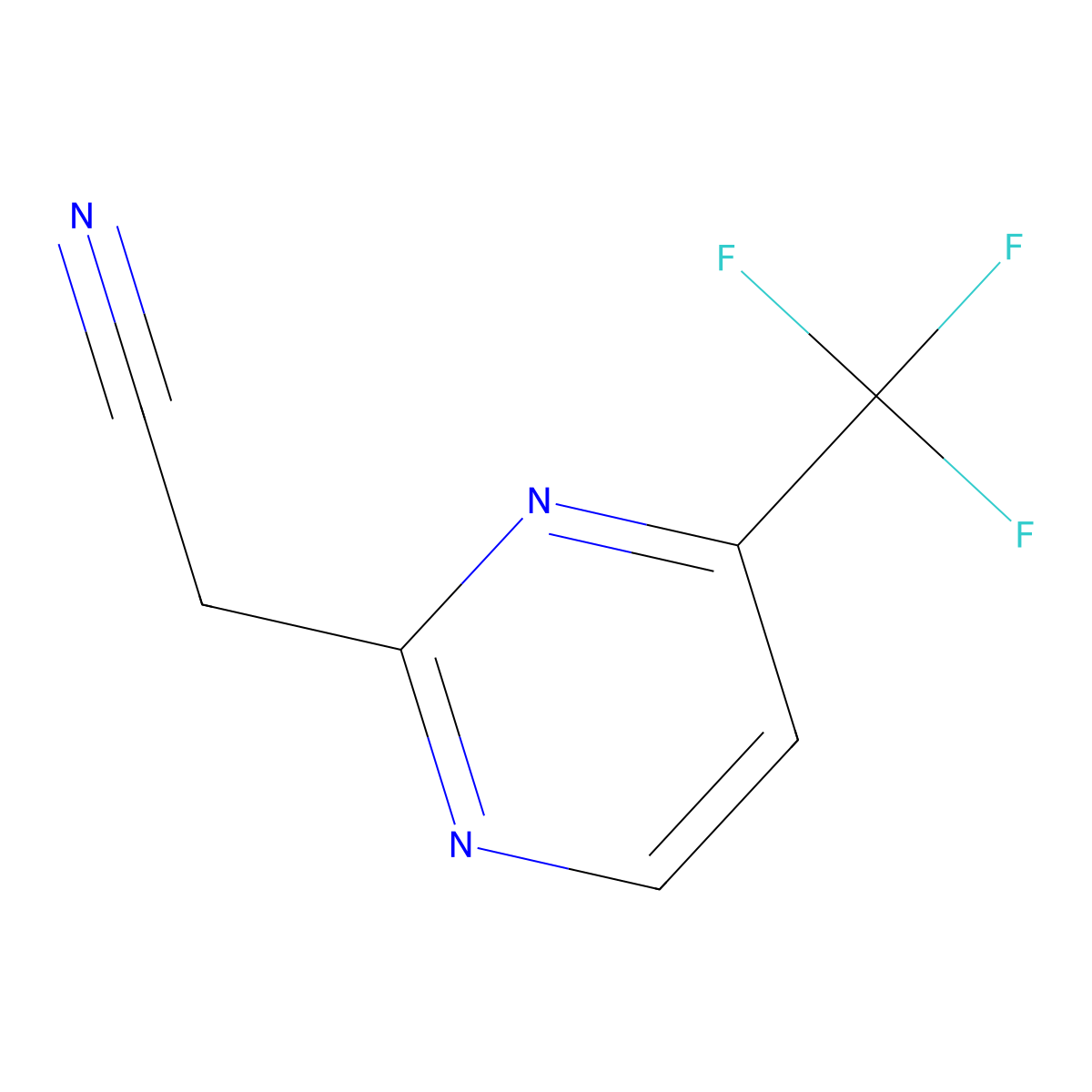 2-(4-(Trifluoromethyl)pyrimidin-2-yl)acetonitrile molecular structure, CAS 1219483-61-0
