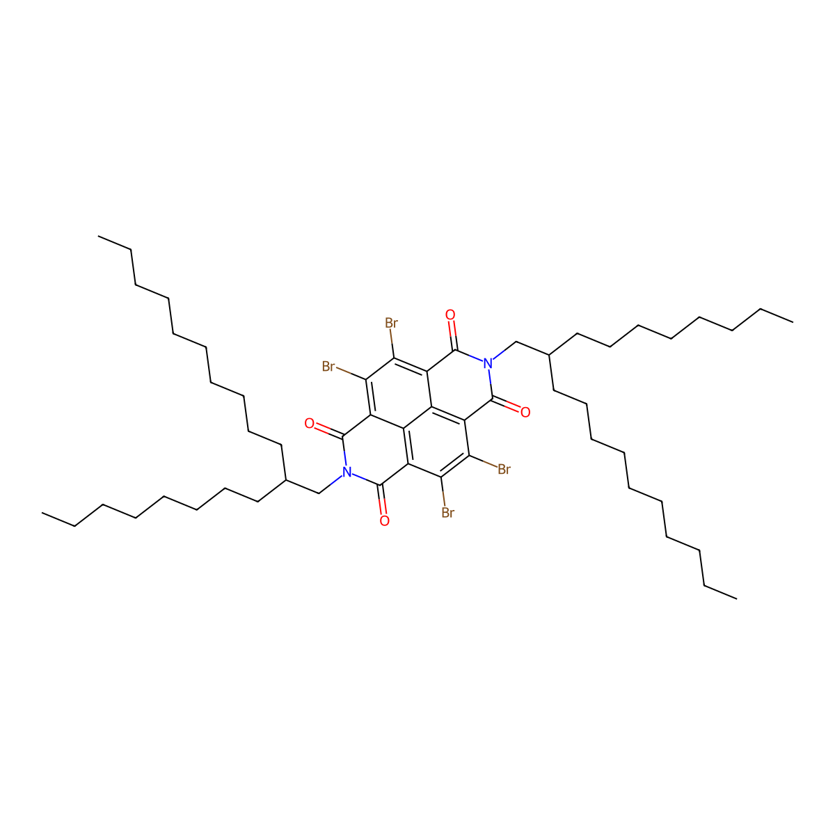 4,5,9,10-Tetrabromo-2,7-bis(2-octyldodecyl)benzo[lmn][3,8]phenanthroline-1,3,6,8(2H,7H)-tetraone molecular structure, CAS 1219501-17-3