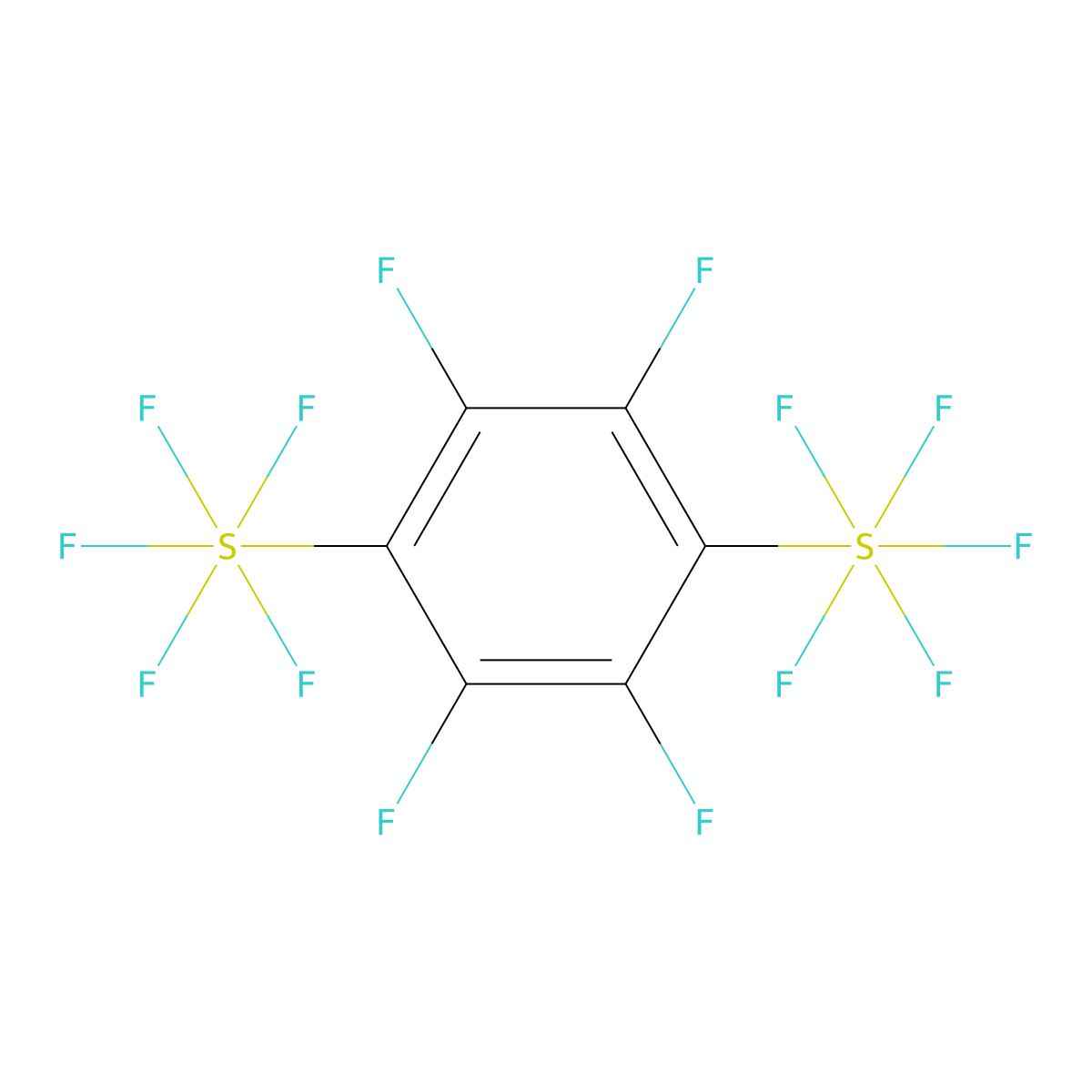 1,4-Bis(pentafluorothio)perfluorobenzene molecular structure, CAS 1219501-60-6