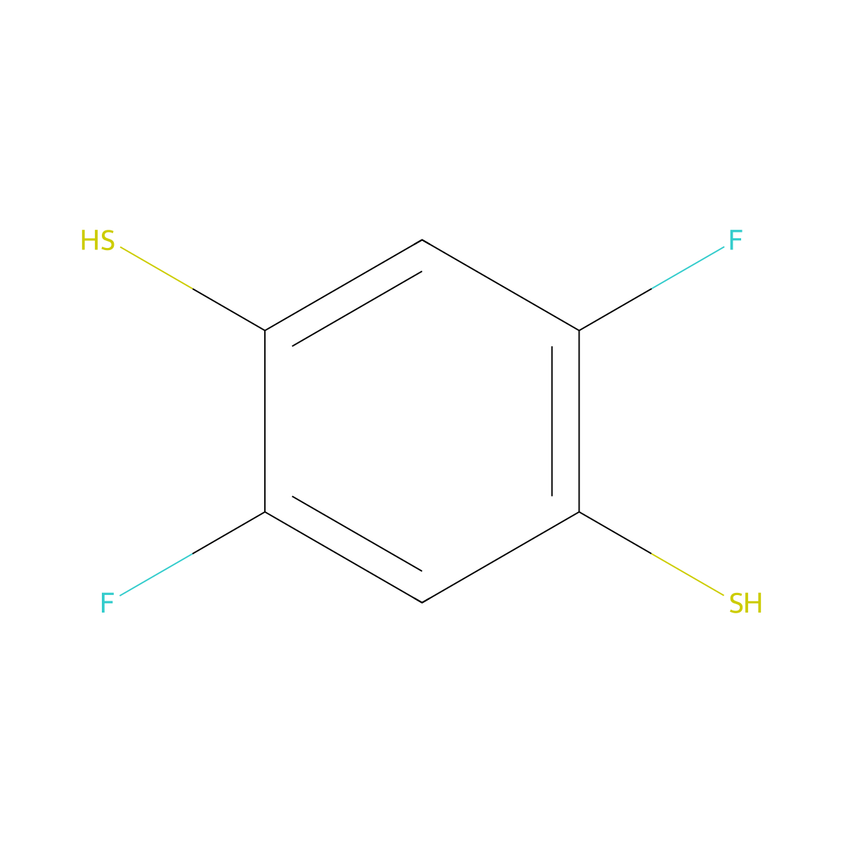 2,5-Difluoro-1,4-benzenedithiol molecular structure, CAS 1219501-74-2