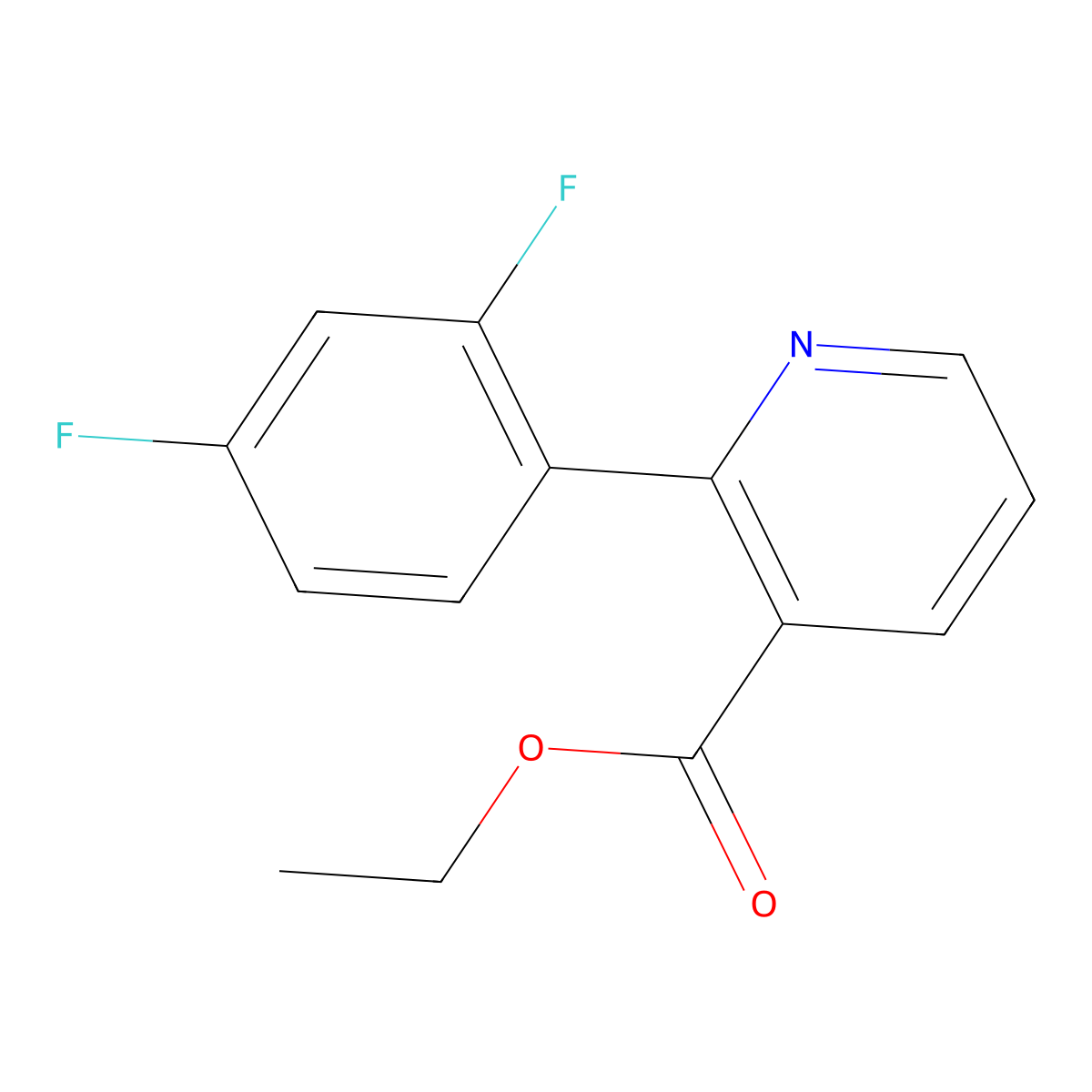 Ethyl 2-(2,4-difluorophenyl)nicotinate molecular structure, CAS 1219503-87-3