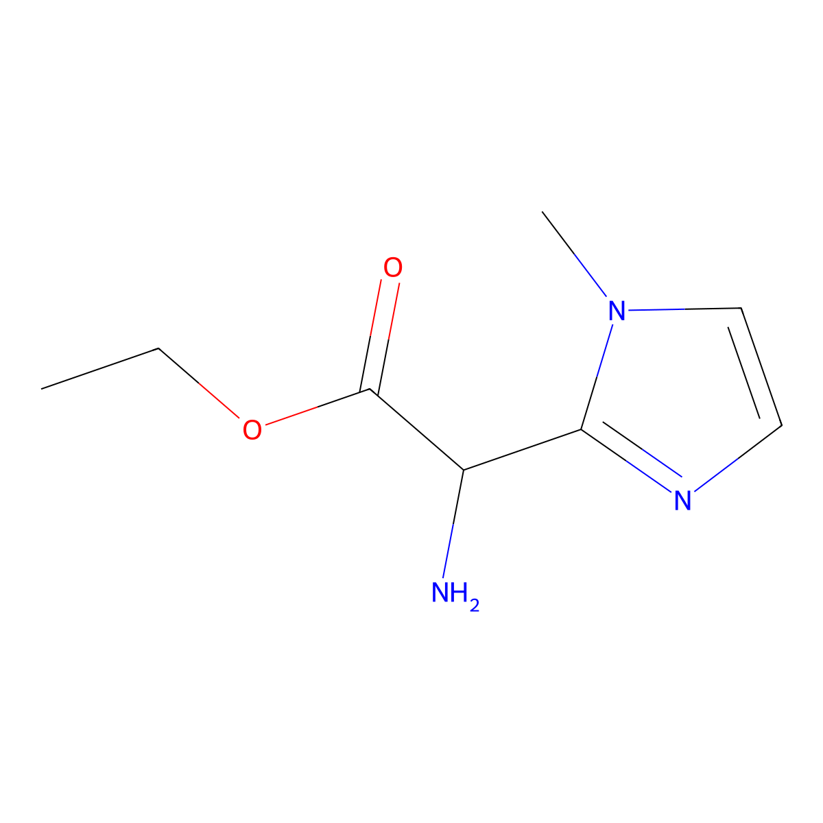 ethyl 2-amino-2-(1-methyl-1H-imidazol-2-yl)acetate molecular structure, CAS 1219531-39-1