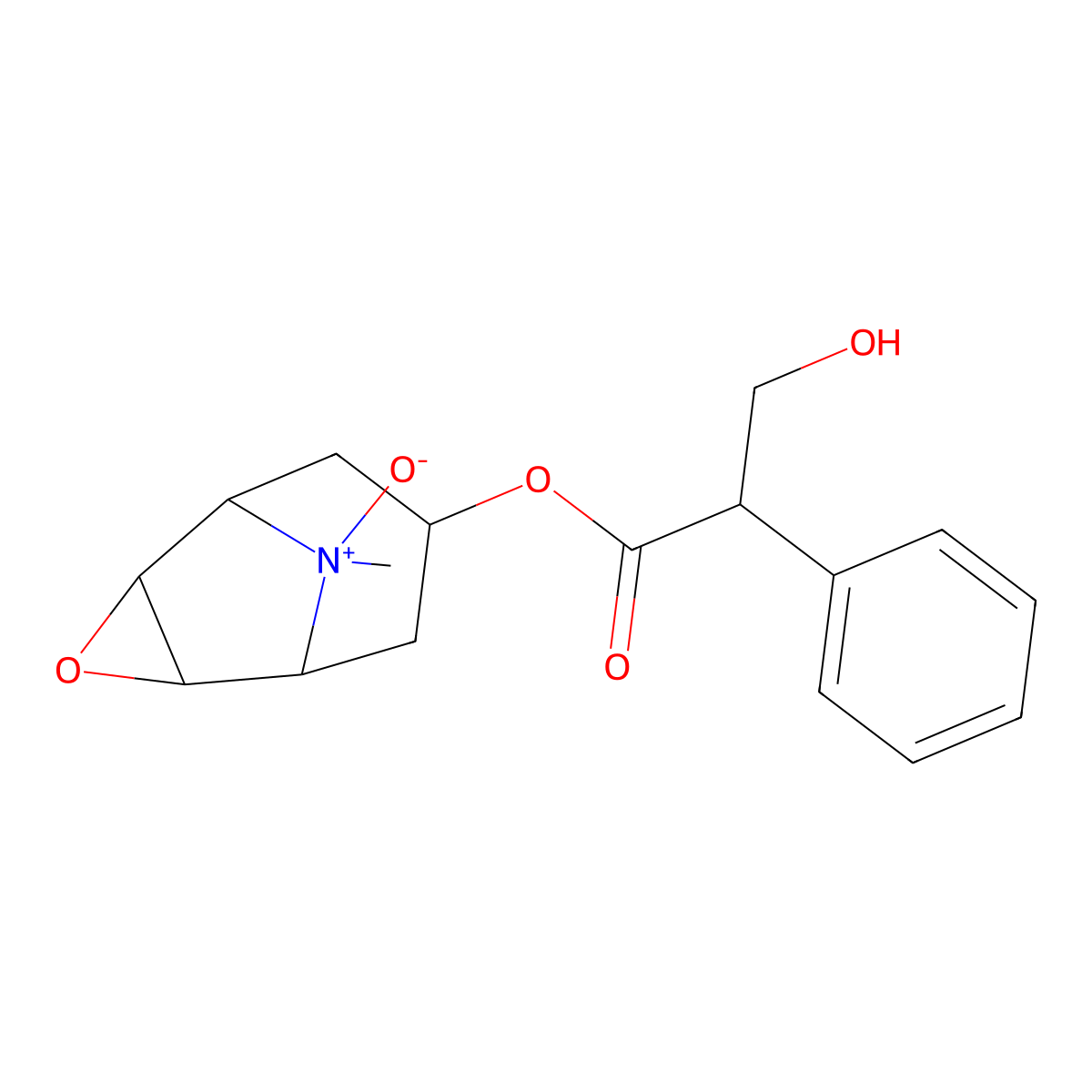 9-Methyl-9-oxido-3-oxa-9-azatricyclo[3.3.1.0~2,4~]non-7-yl 3-hydroxy-2-phenylpropanoate molecular structure, CAS 1219532-34-9