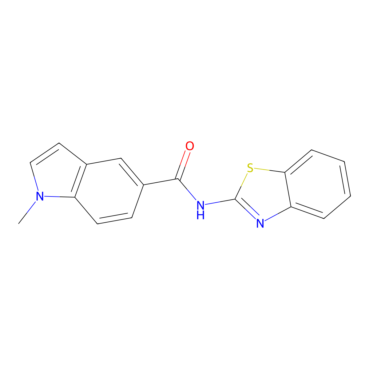 N-[(2E)-1,3-benzothiazol-2(3H)-ylidene]-1-methyl-1H-indole-5-carboxamide molecular structure, CAS 1219538-87-0