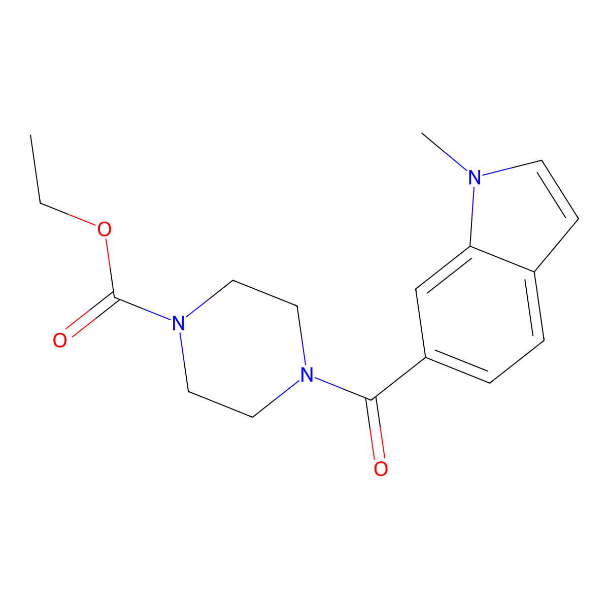 ethyl 4-[(1-methyl-1H-indol-6-yl)carbonyl]piperazine-1-carboxylate molecular structure, CAS 1219539-29-3