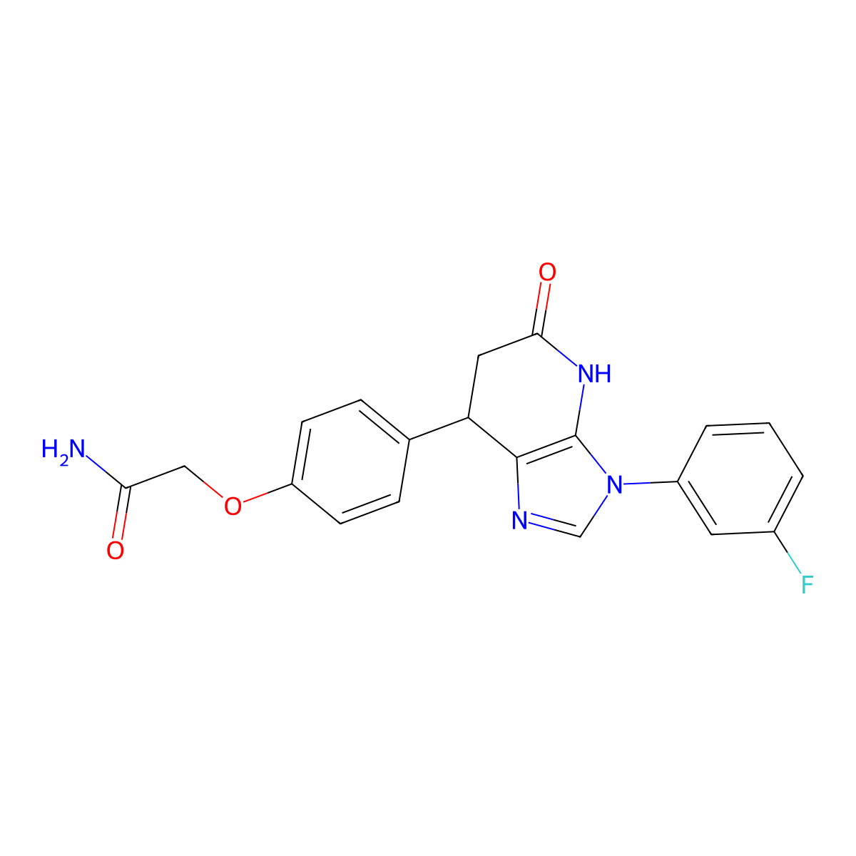 2-{4-[3-(3-fluorophenyl)-5-hydroxy-6,7-dihydro-3H-imidazo[4,5-b]pyridin-7-yl]phenoxy}acetamide molecular structure, CAS 1219539-34-0