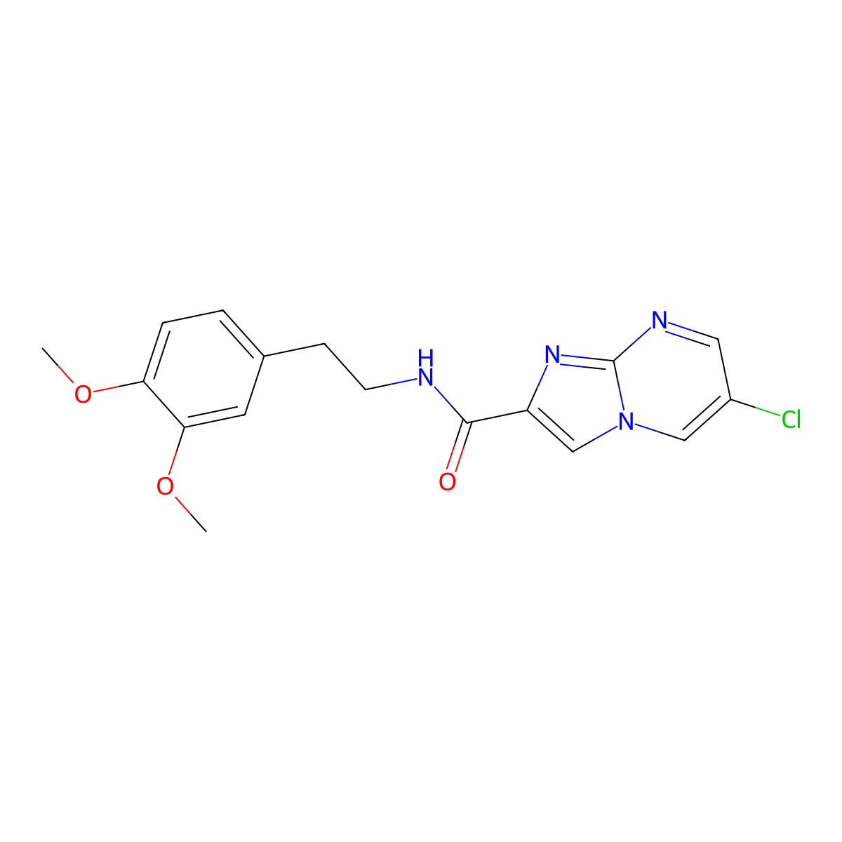 6-chloro-N-[2-(3,4-dimethoxyphenyl)ethyl]imidazo[1,2-a]pyrimidine-2-carboxamide molecular structure, CAS 1219539-38-4