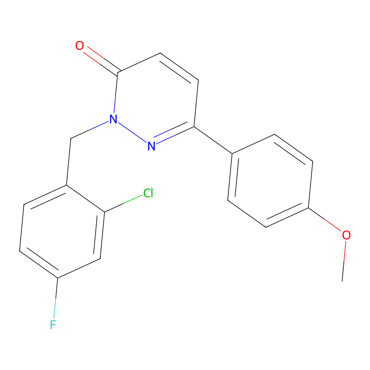 2-(2-chloro-4-fluorobenzyl)-6-(4-methoxyphenyl)pyridazin-3(2H)-one molecular structure, CAS 1219539-43-1