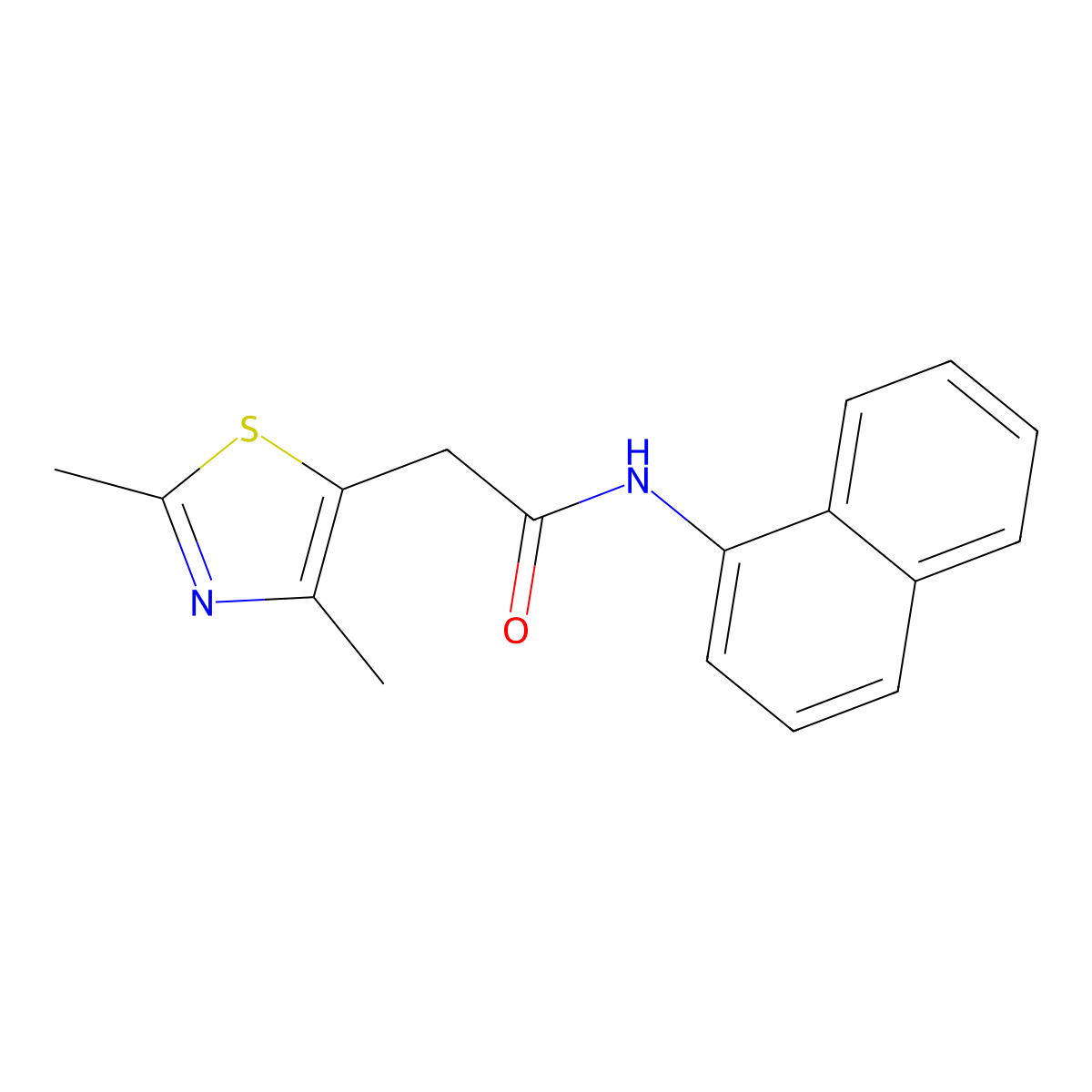 2-(2,4-dimethyl-1,3-thiazol-5-yl)-N-(naphthalen-1-yl)acetamide molecular structure, CAS 1219539-48-6