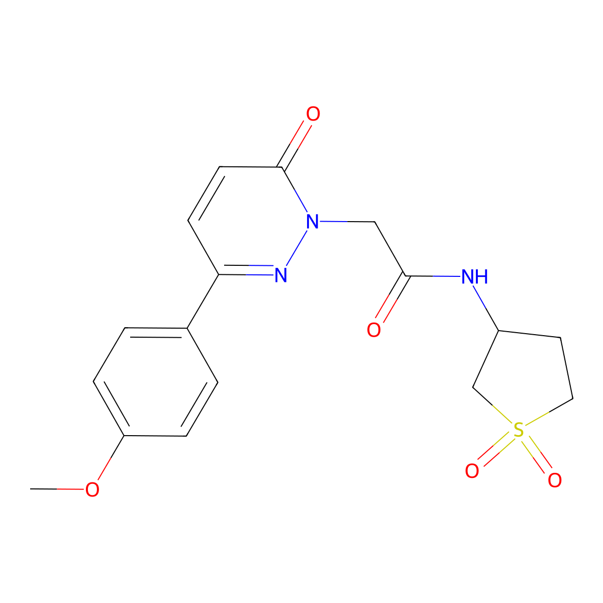 N-(1,1-dioxidotetrahydrothiophen-3-yl)-2-[3-(4-methoxyphenyl)-6-oxopyridazin-1(6H)-yl]acetamide molecular structure, CAS 1219539-58-8