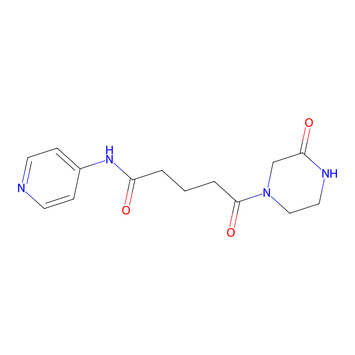 5-oxo-5-(3-oxopiperazin-1-yl)-N-(pyridin-4-yl)pentanamide molecular structure, CAS 1219539-81-7