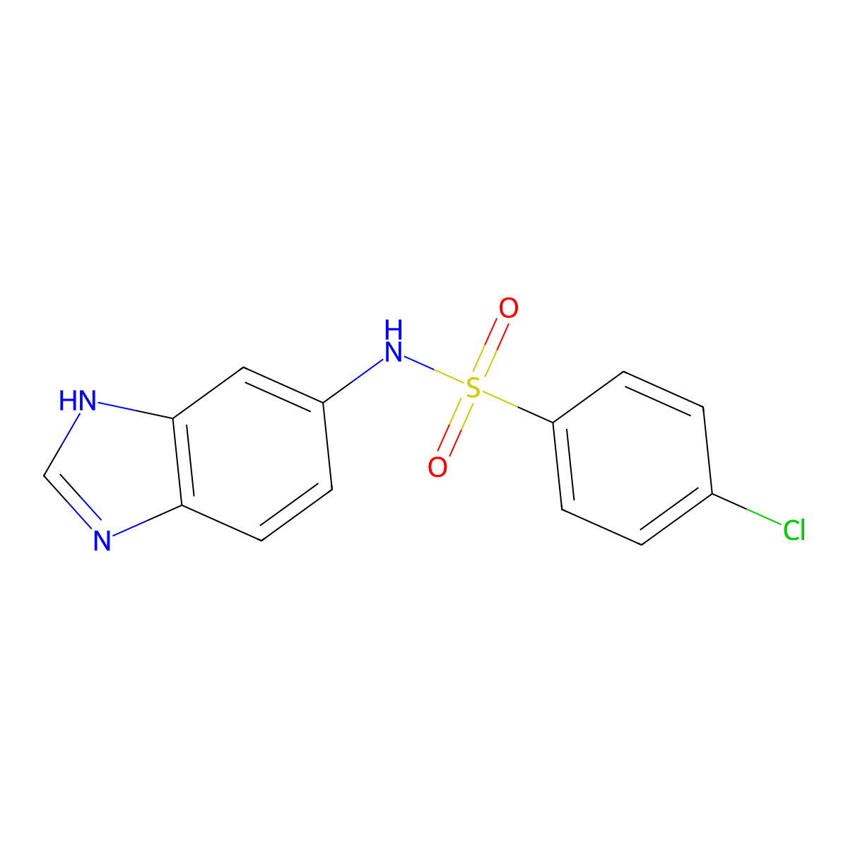 N-(1H-benzimidazol-6-yl)-4-chlorobenzenesulfonamide molecular structure, CAS 1219539-90-8