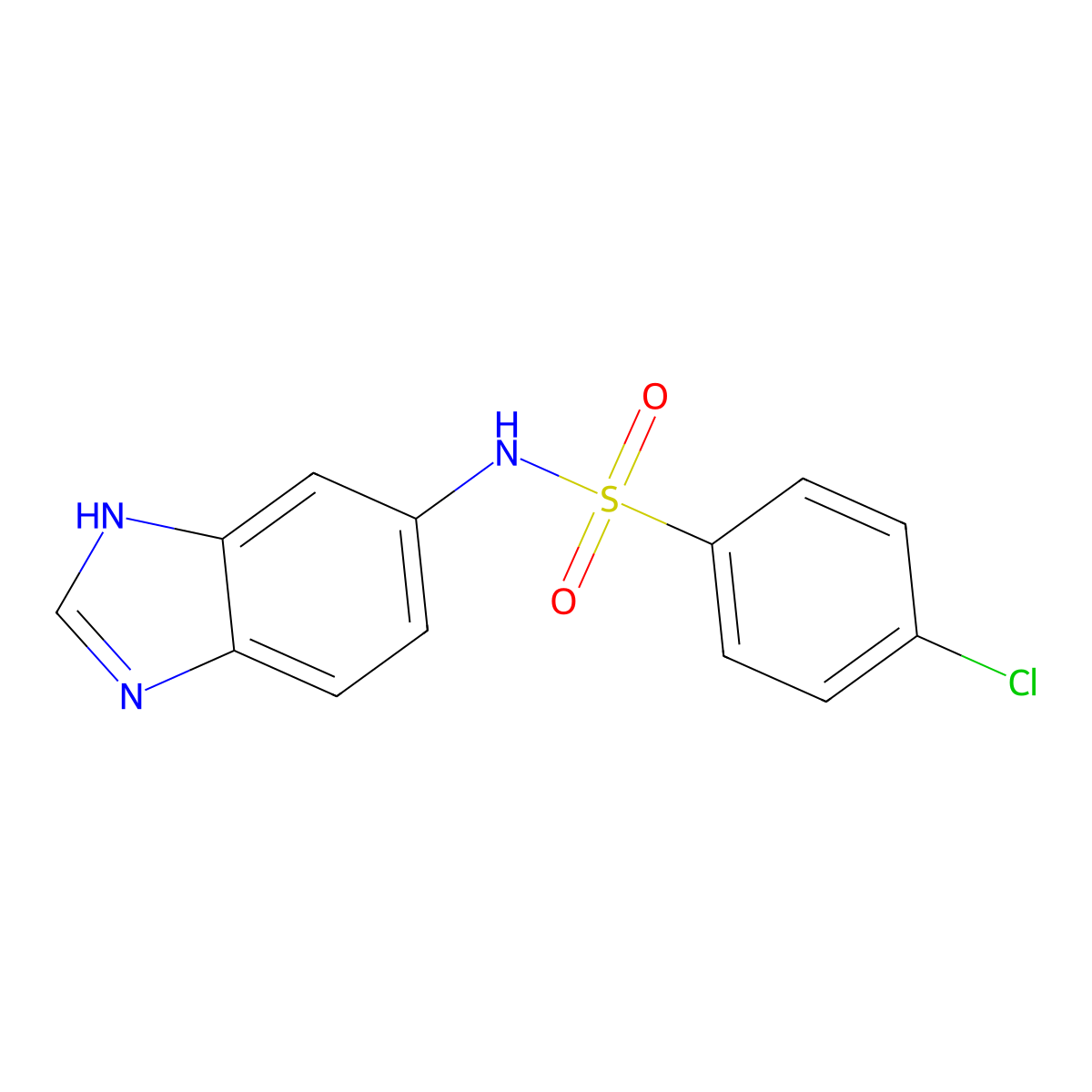 N-(1H-benzimidazol-6-yl)-4-chlorobenzenesulfonamide molecular structure, CAS 1219539-90-8