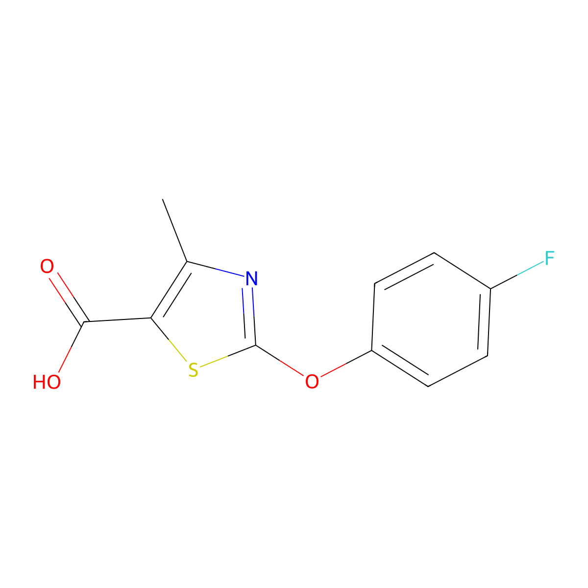 2-(4-Fluorophenoxy)-4-methyl-1,3-thiazole-5-carboxylic acid molecular structure, CAS 1219539-96-4