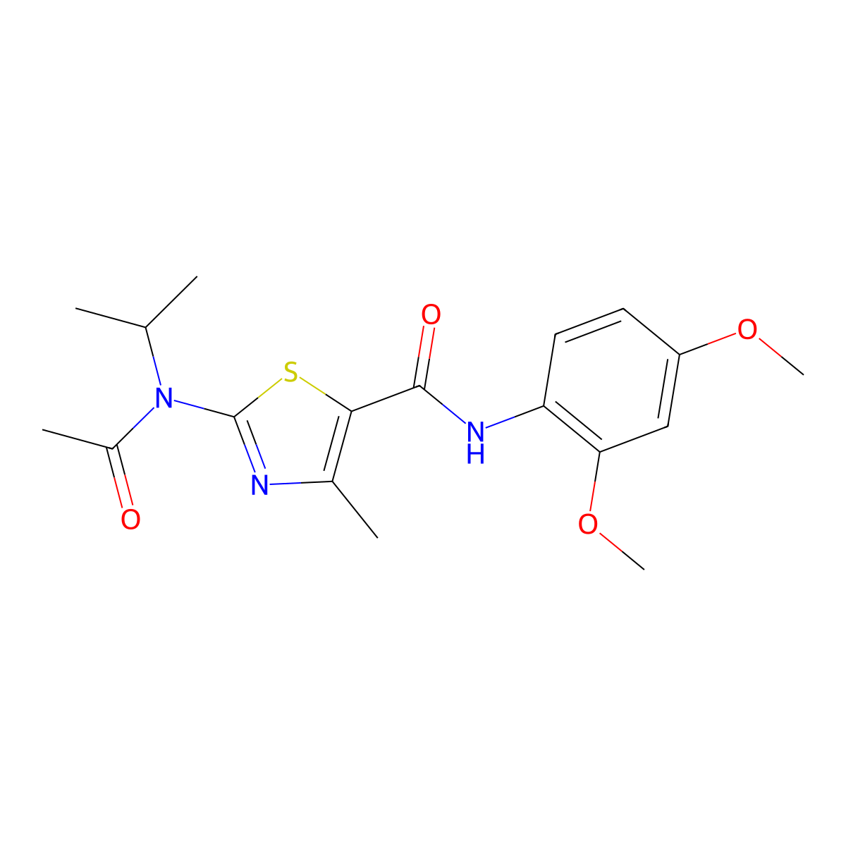 2-[acetyl(isopropyl)amino]-N-(2,4-dimethoxyphenyl)-4-methyl-1,3-thiazole-5-carboxamide molecular structure, CAS 1219540-01-8