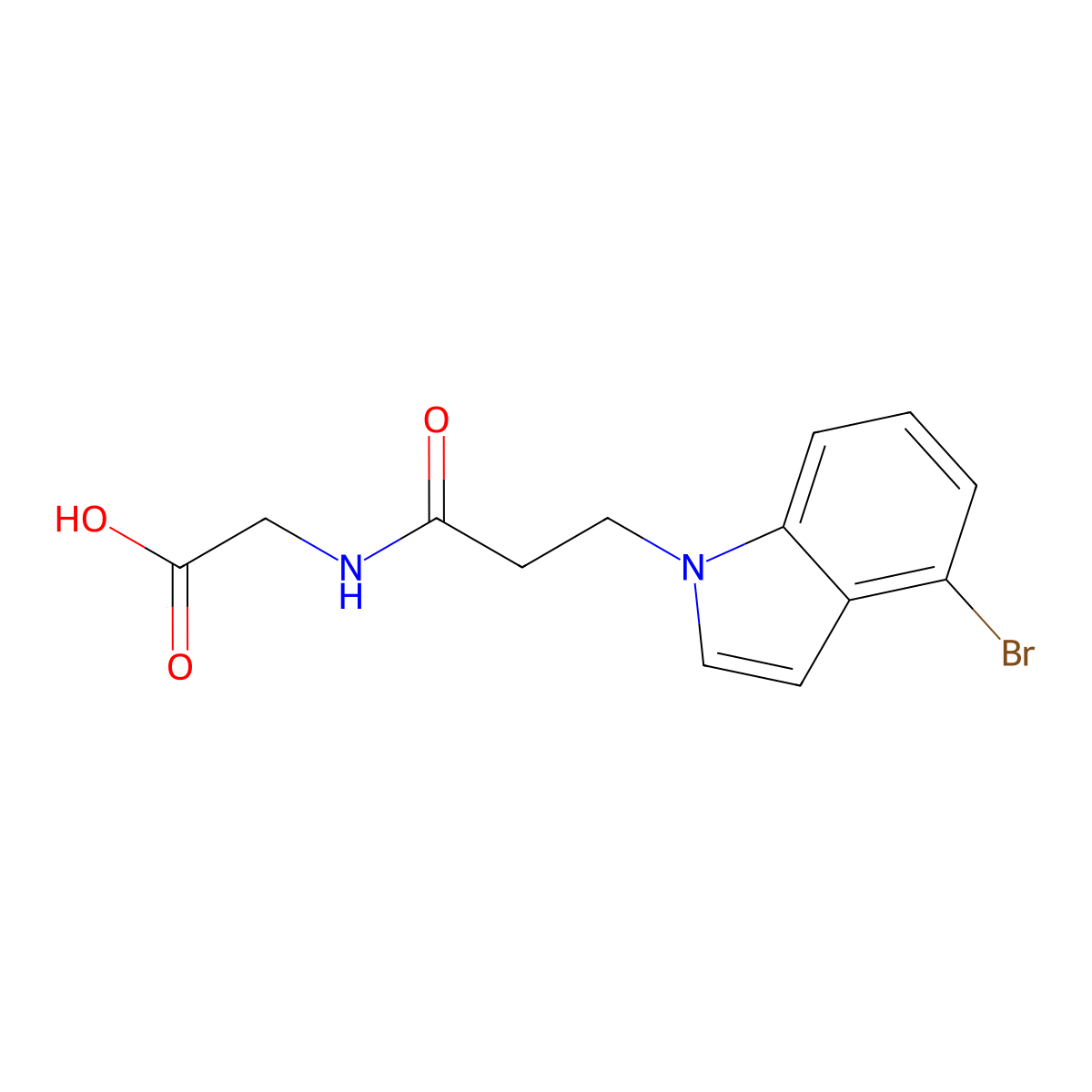 N-[3-(4-bromo-1H-indol-1-yl)propanoyl]glycine molecular structure, CAS 1219540-09-6
