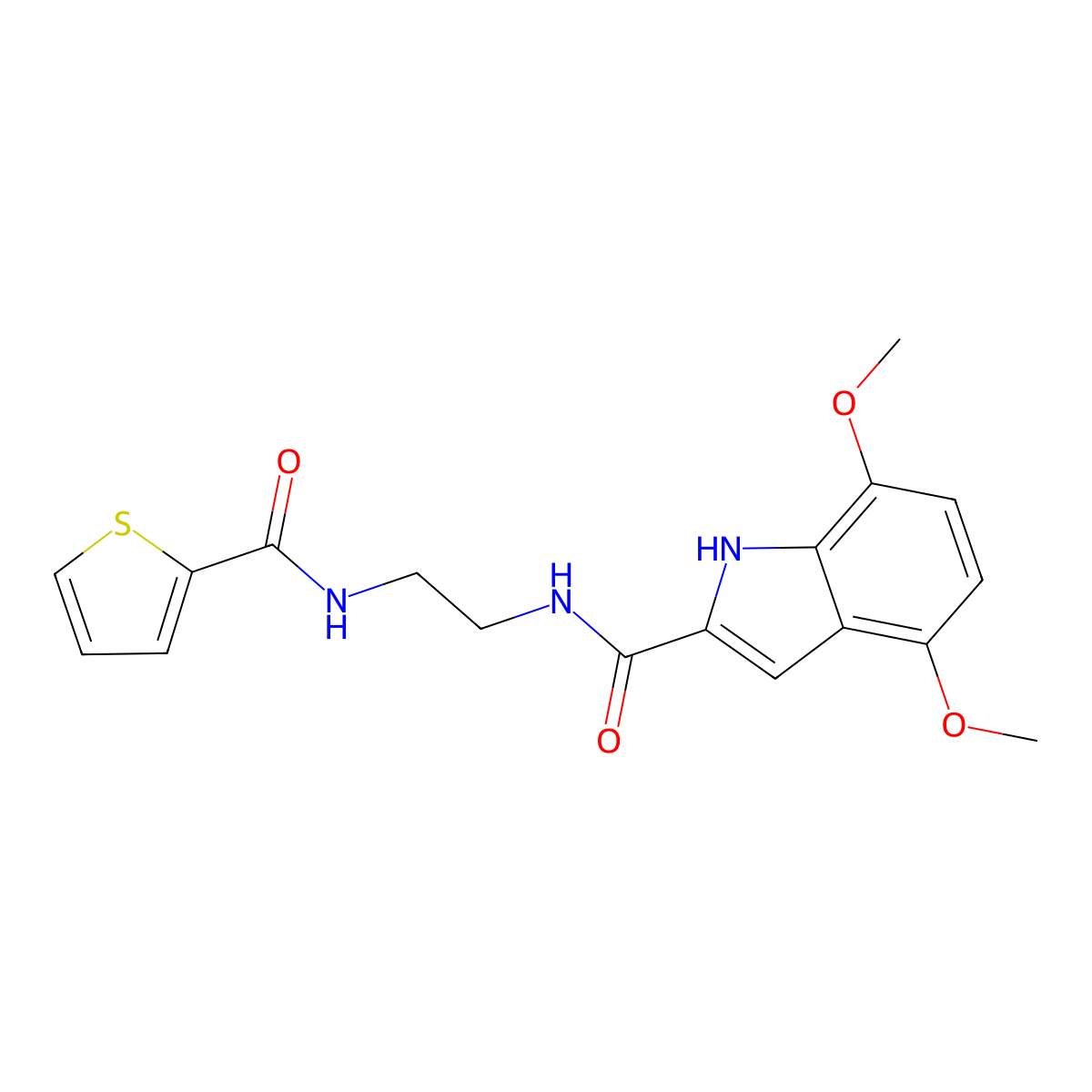 4,7-dimethoxy-N-{2-[(thiophen-2-ylcarbonyl)amino]ethyl}-1H-indole-2-carboxamide molecular structure, CAS 1219540-16-5